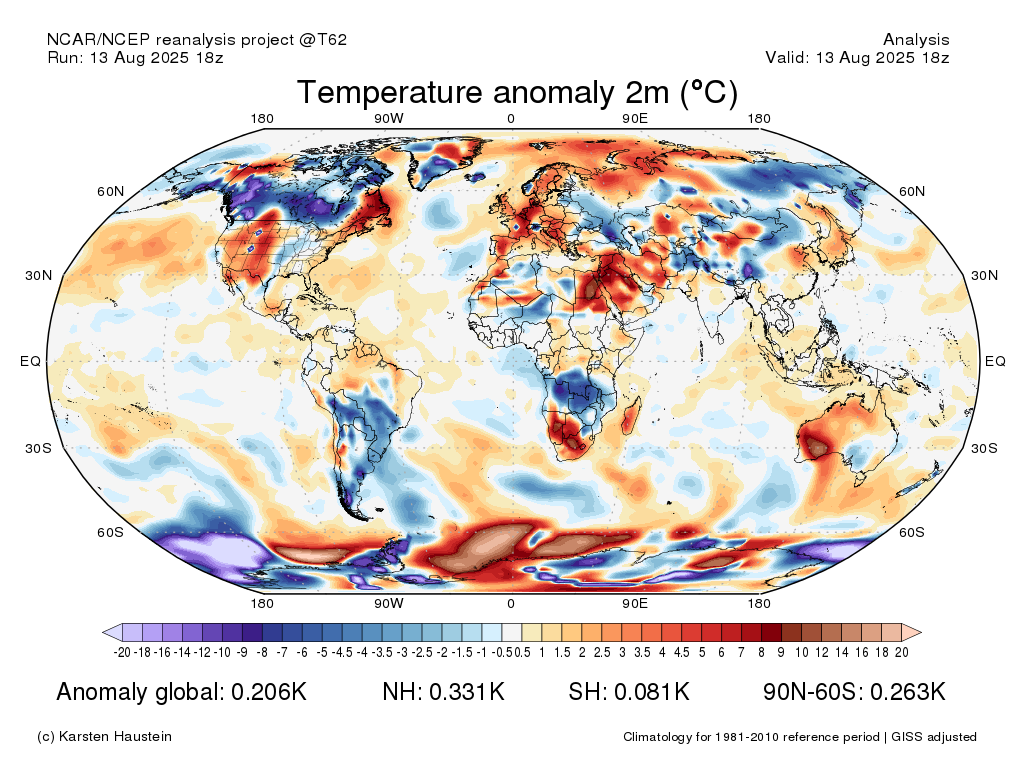 Mean Global Anomaly: +0.21°C