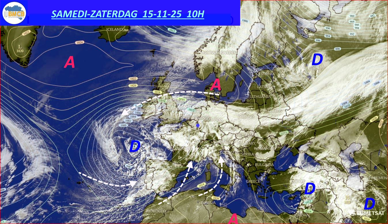 Photo satellite de ce jour (11h) - Sateliet foto van de dag (11u)