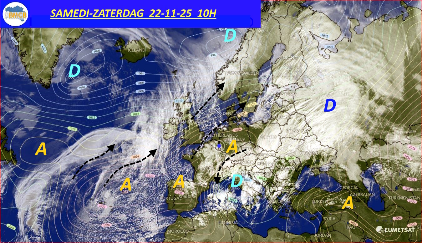 Photo satellite de ce jour (11h) - Sateliet foto van de dag (11u)