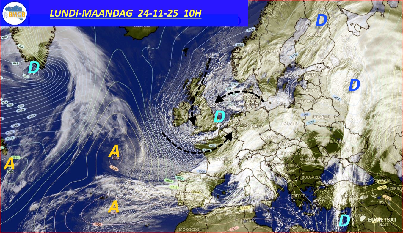 Photo satellite de ce jour (11h) - Sateliet foto van de dag (11u)