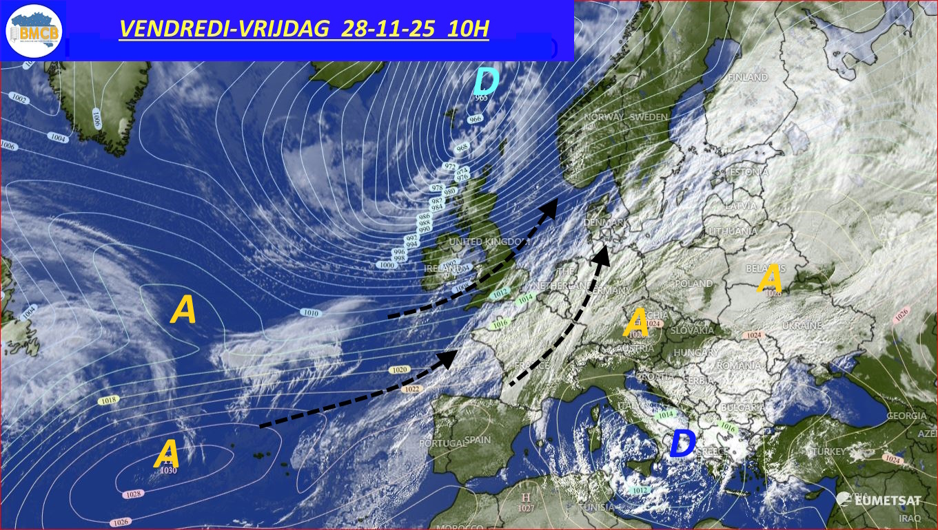 Photo satellite de ce jour (11h) - Sateliet foto van de dag (11u)