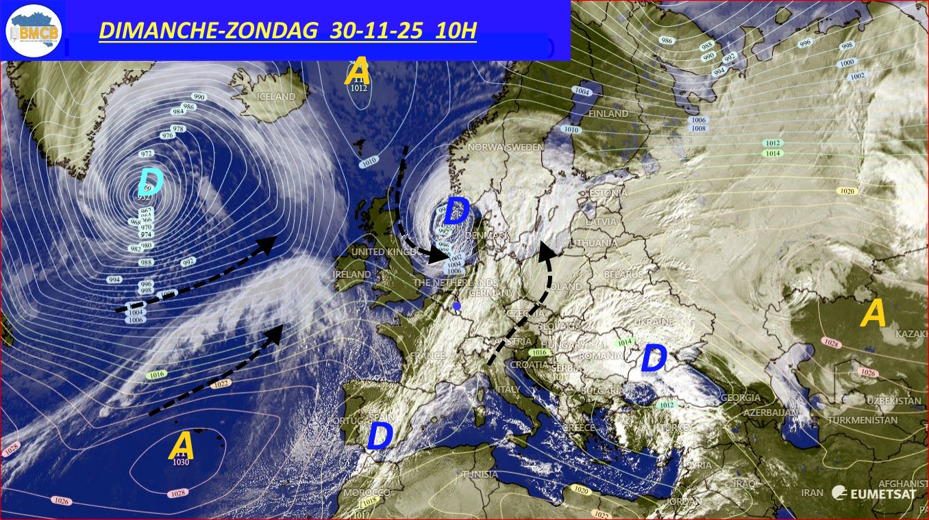 Photo satellite de ce jour (11h) - Sateliet foto van de dag (11u)