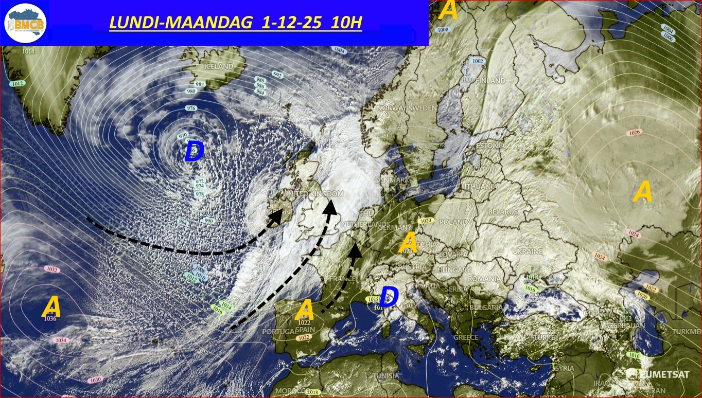 Photo satellite de ce jour (11h) - Sateliet foto van de dag (11u)