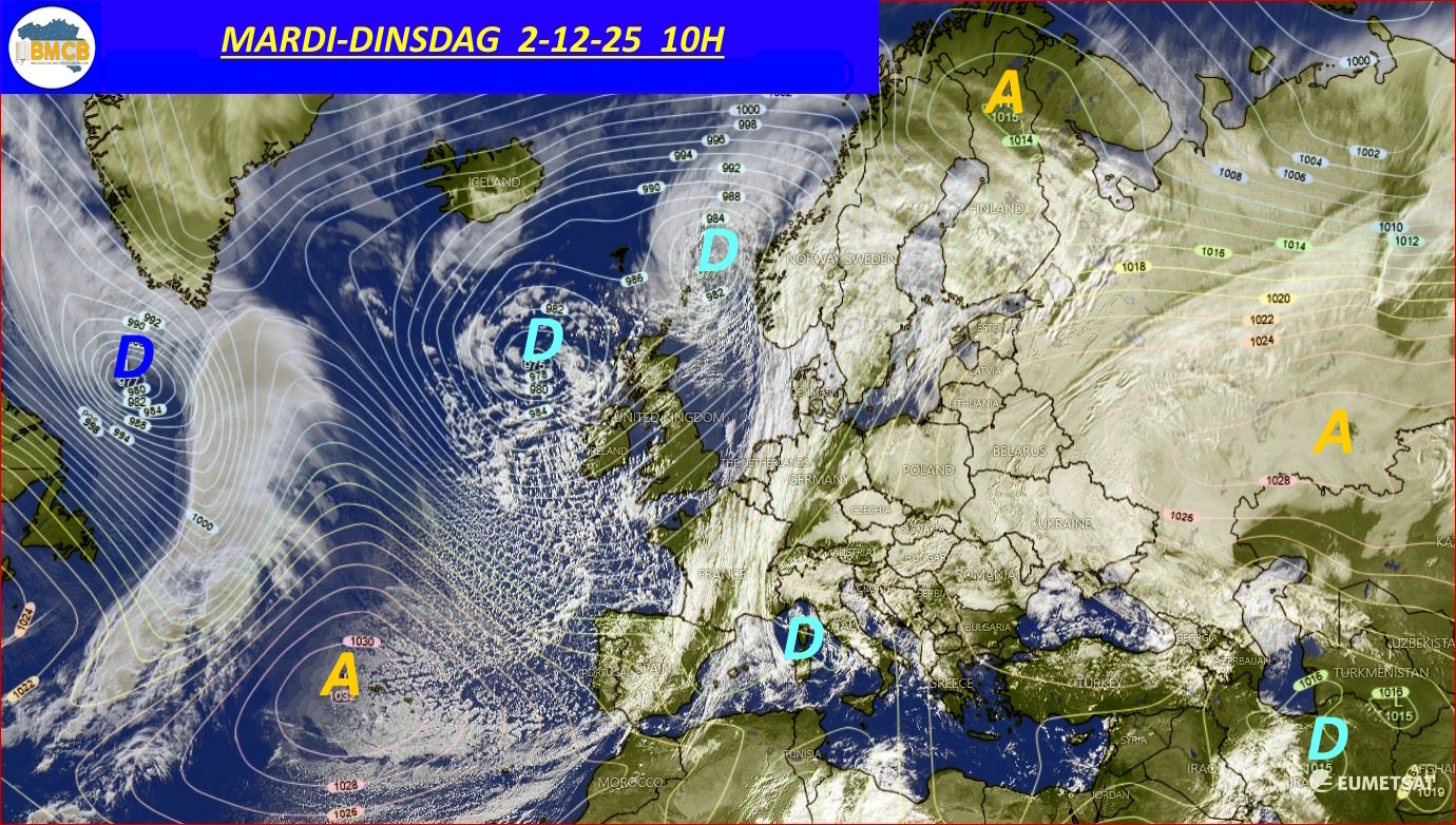 Photo satellite de ce jour (11h) - Sateliet foto van de dag (11u)