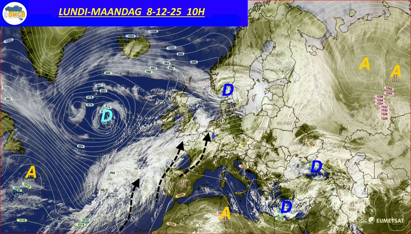 Photo satellite de ce jour (11h) - Sateliet foto van de dag (11u)