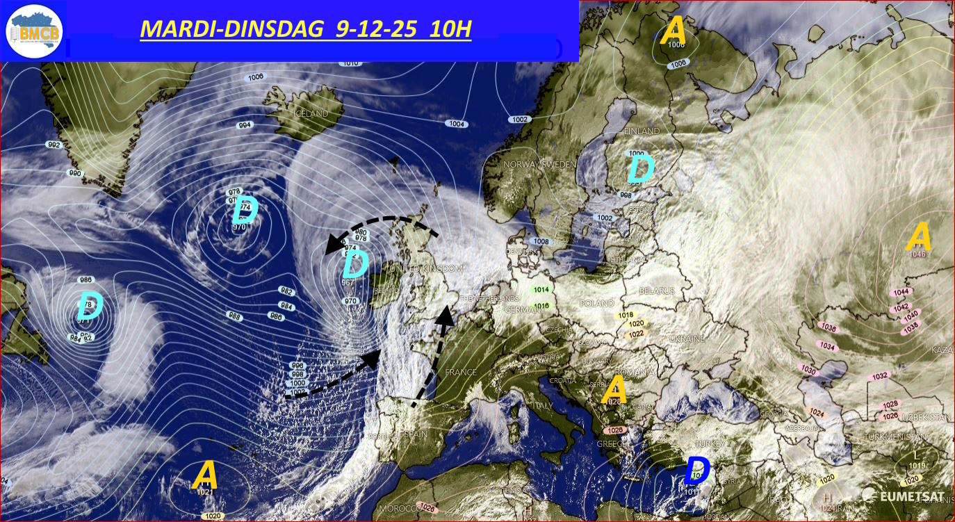 Photo satellite de ce jour (11h) - Sateliet foto van de dag (11u)
