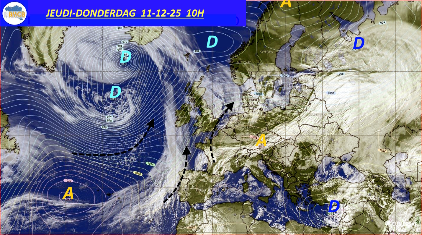 Photo satellite de ce jour (11h) - Sateliet foto van de dag (11u)