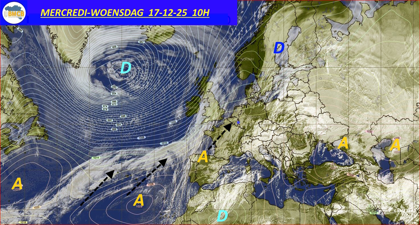 Photo satellite de ce jour (11h) - Sateliet foto van de dag (11u)
