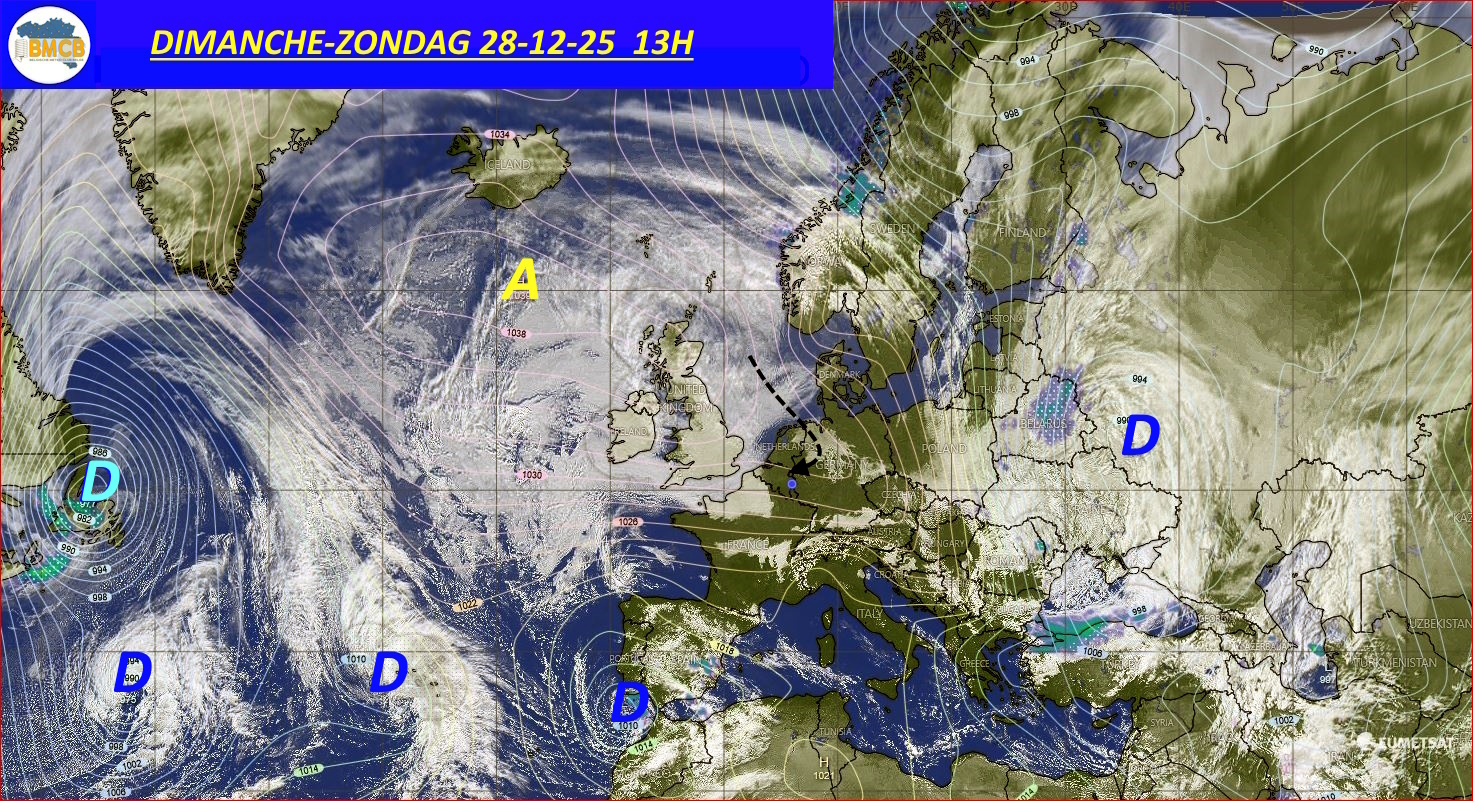 Photo satellite de ce jour (11h) - Sateliet foto van de dag (11u)