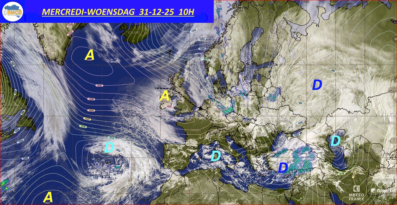 Photo satellite de ce jour (11h) - Sateliet foto van de dag (11u)