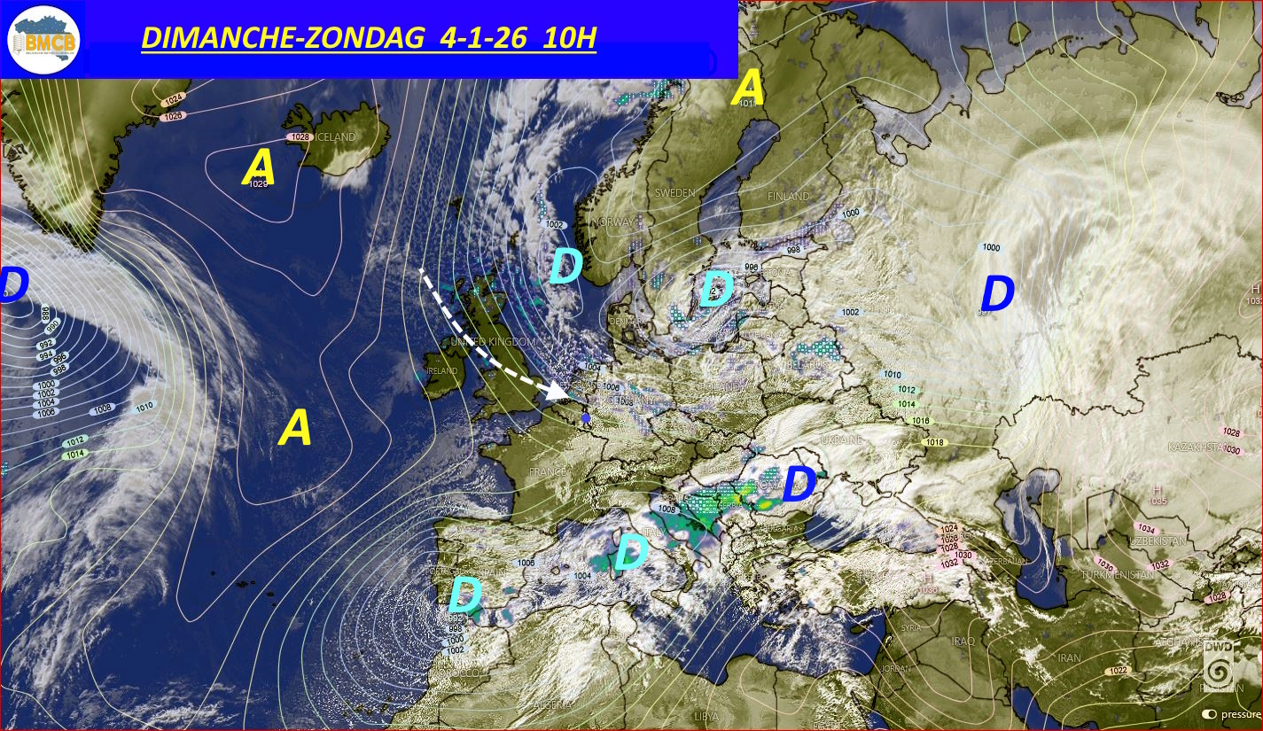 Photo satellite de ce jour (11h) - Sateliet foto van de dag (11u)