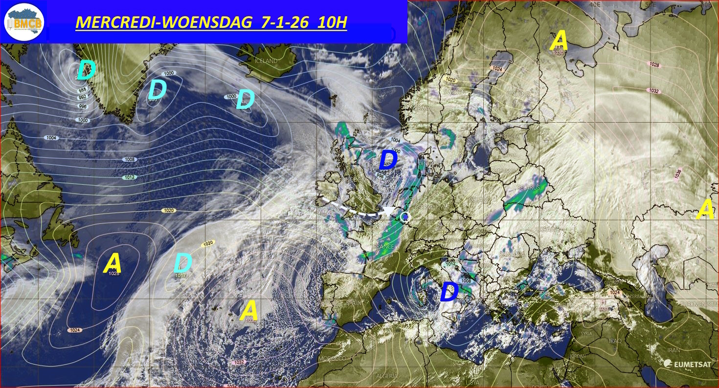 Photo satellite de ce jour (11h) - Sateliet foto van de dag (11u)