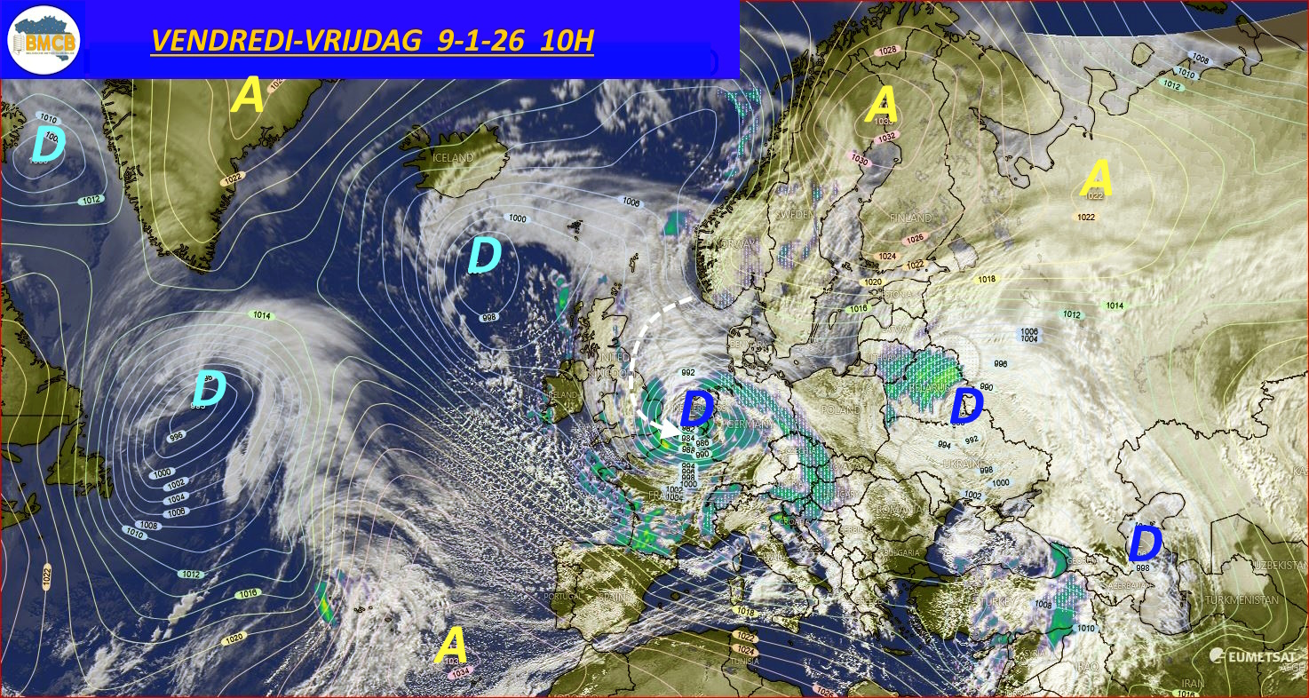 Photo satellite de ce jour (11h) - Sateliet foto van de dag (11u)