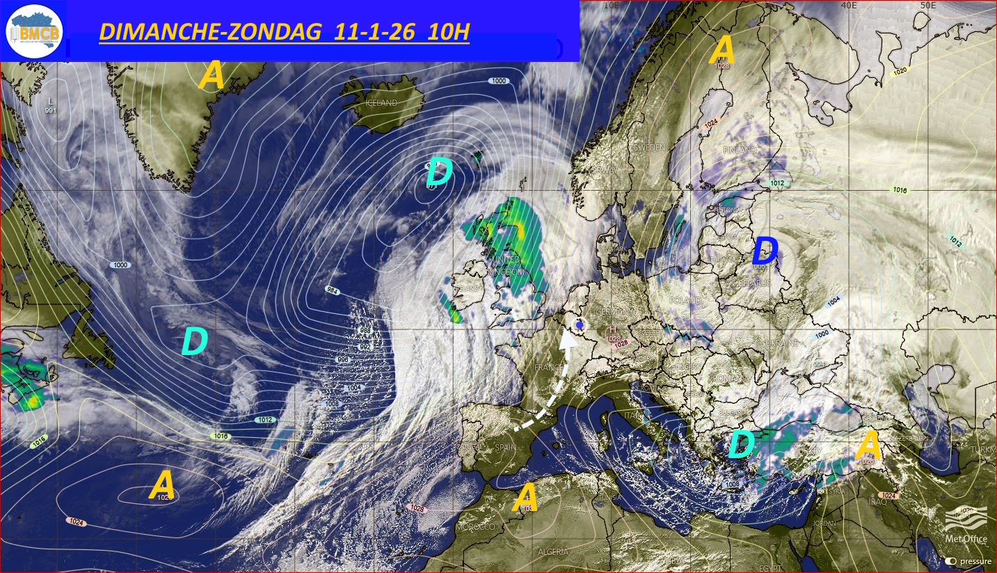 Photo satellite de ce jour (11h) - Sateliet foto van de dag (11u)