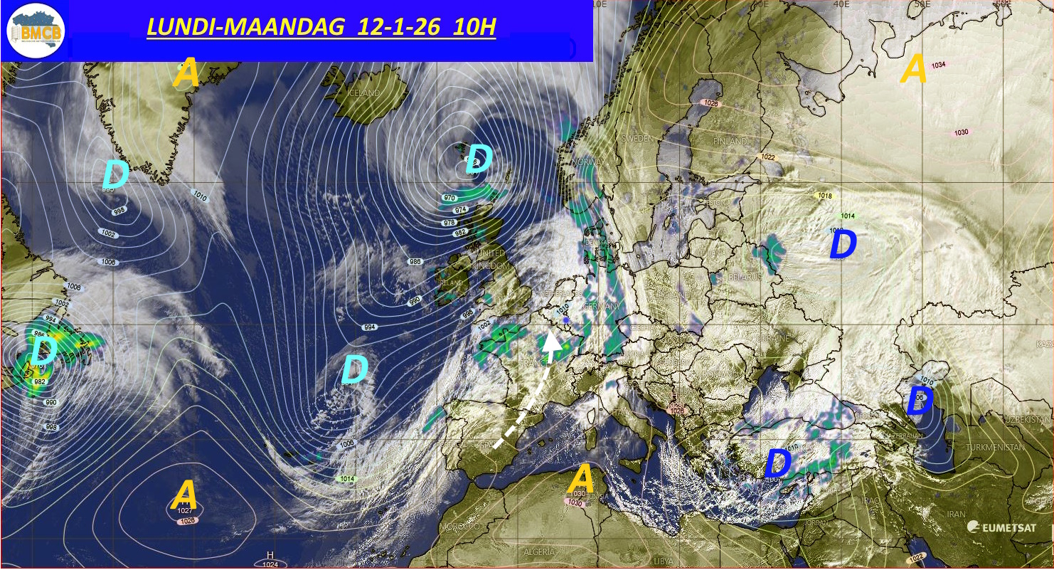 Photo satellite de ce jour (11h) - Sateliet foto van de dag (11u)
