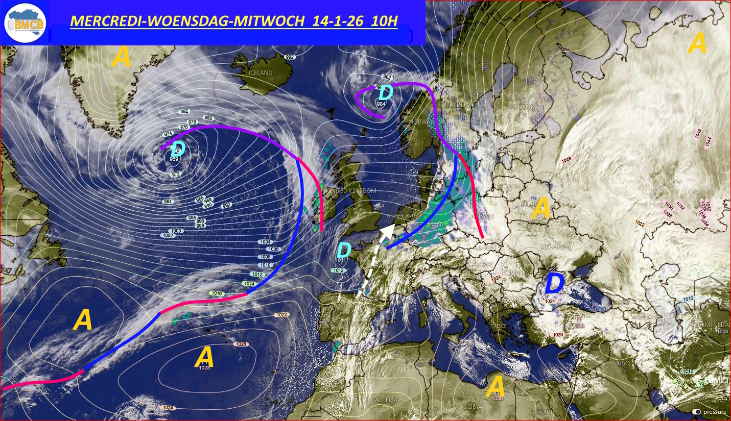 Photo satellite de ce jour (11h) - Sateliet foto van de dag (11u)
