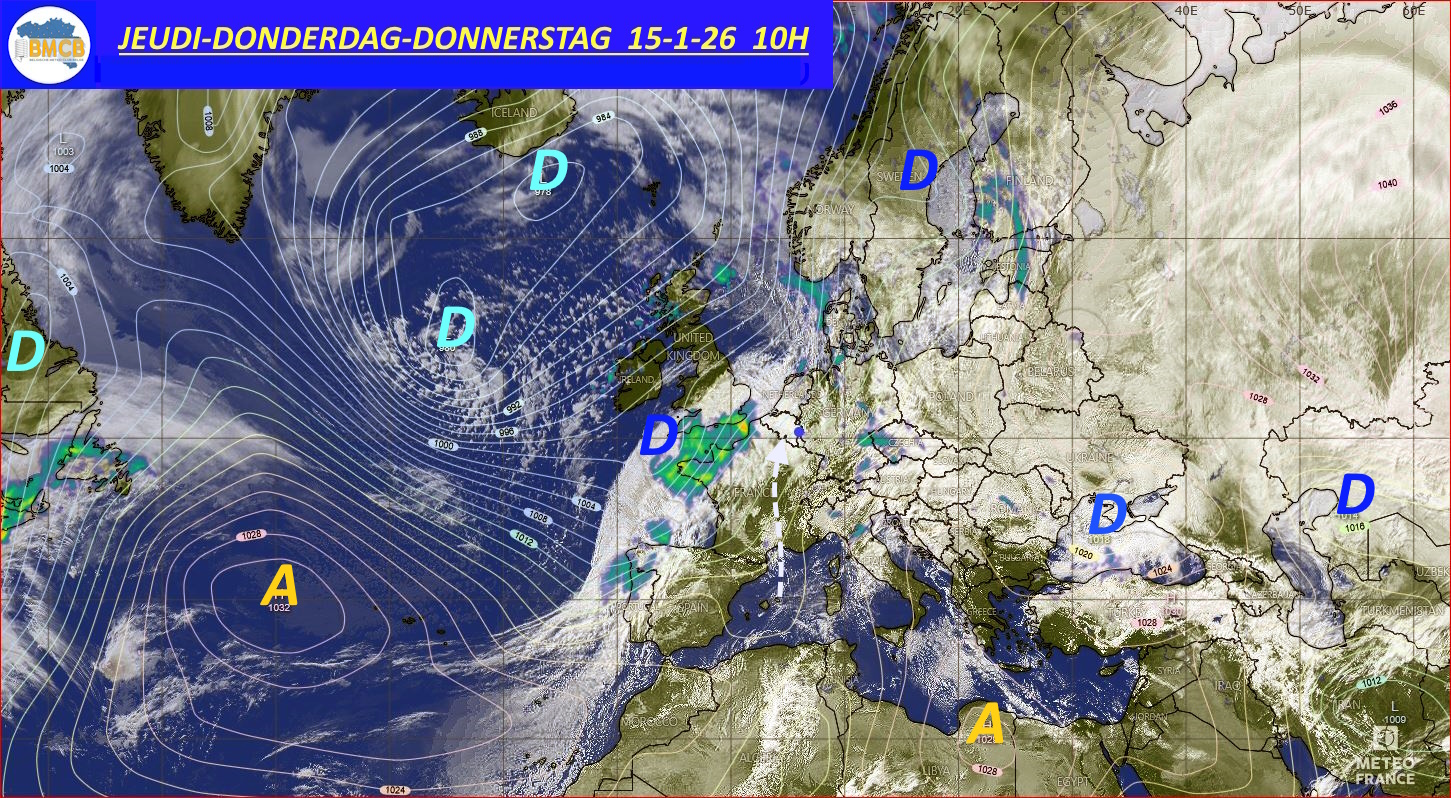Photo satellite de ce jour (11h) - Sateliet foto van de dag (11u)