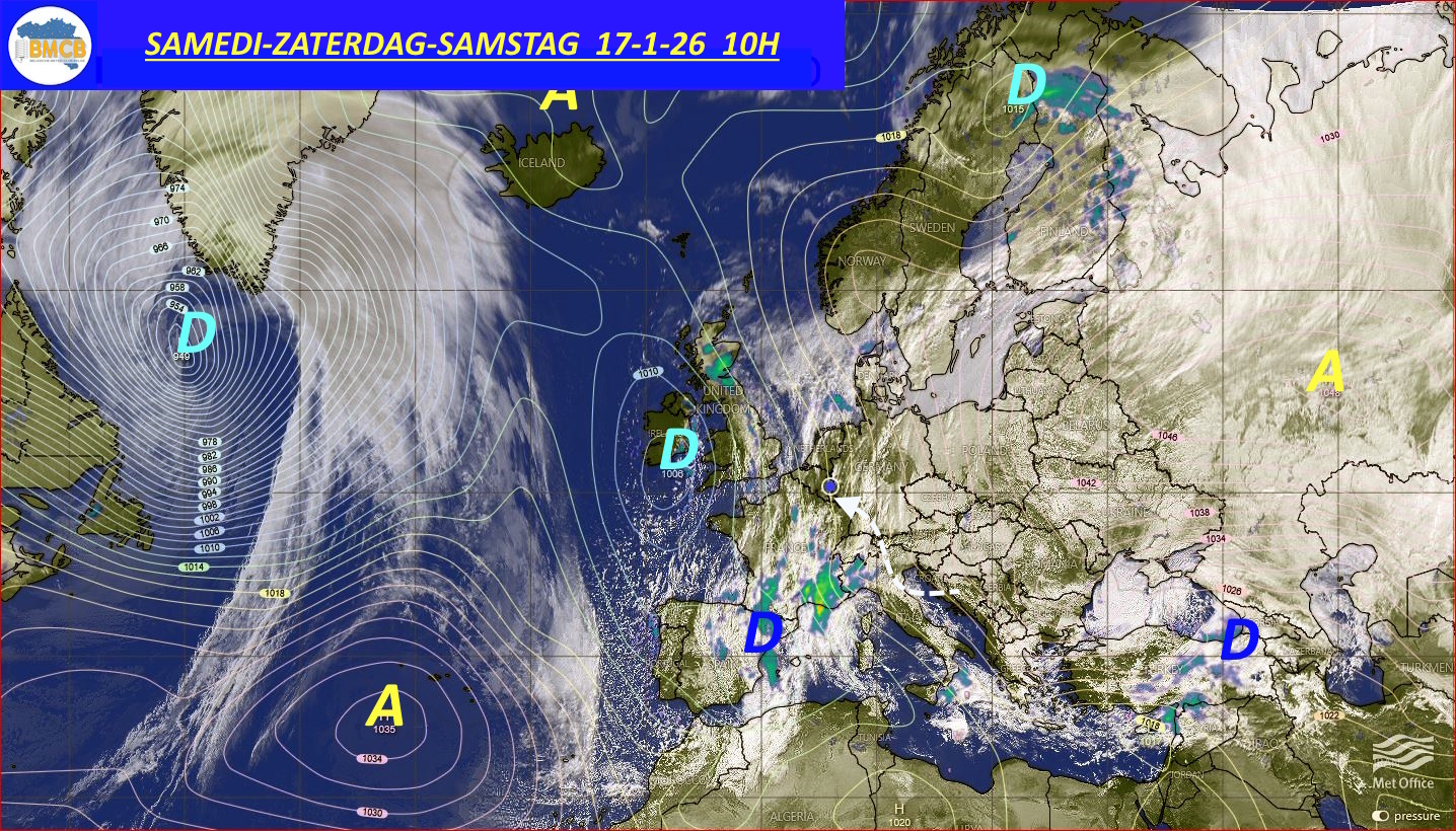 Photo satellite de ce jour (11h) - Sateliet foto van de dag (11u)