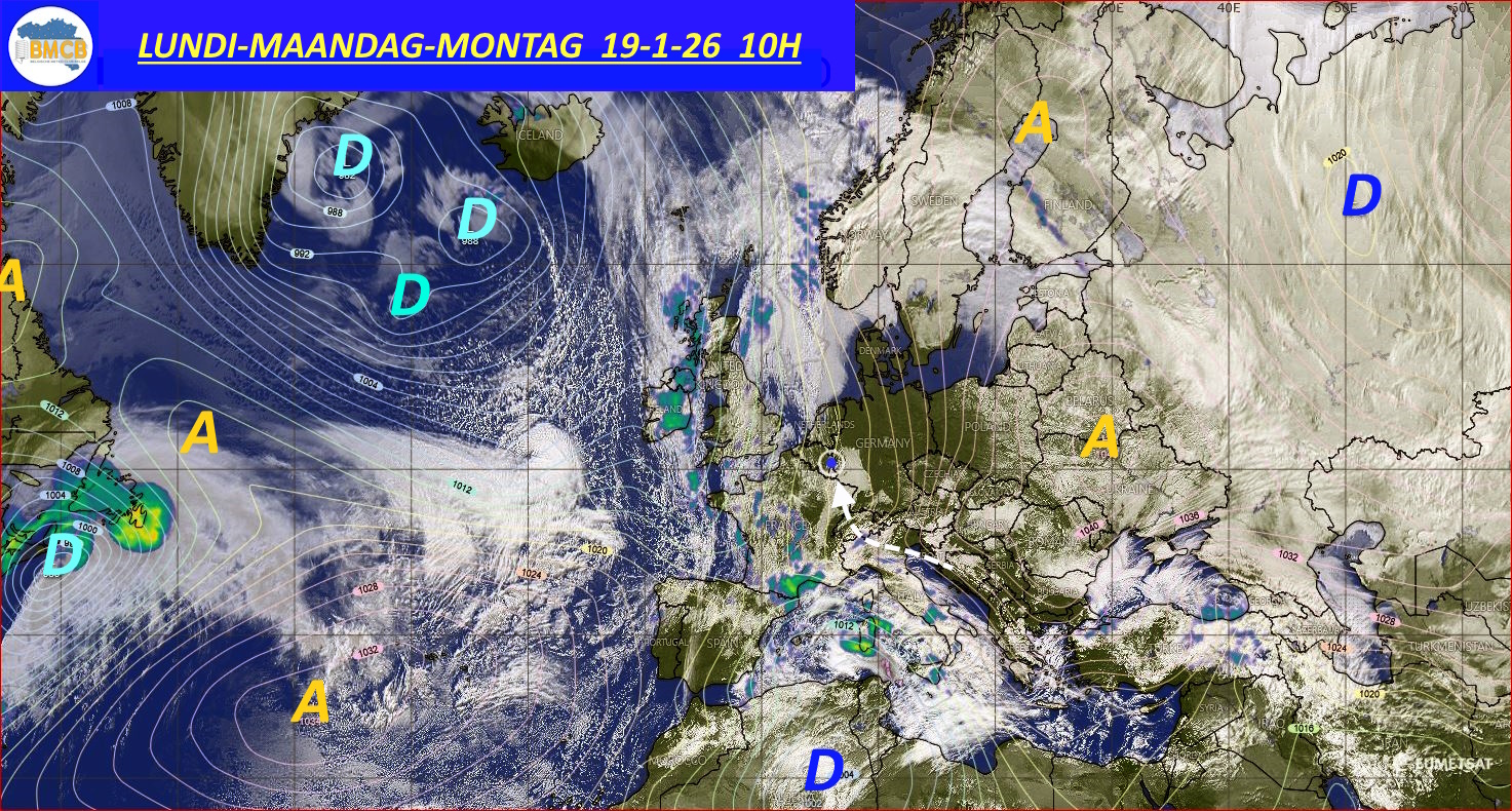 Photo satellite de ce jour (11h) - Sateliet foto van de dag (11u)