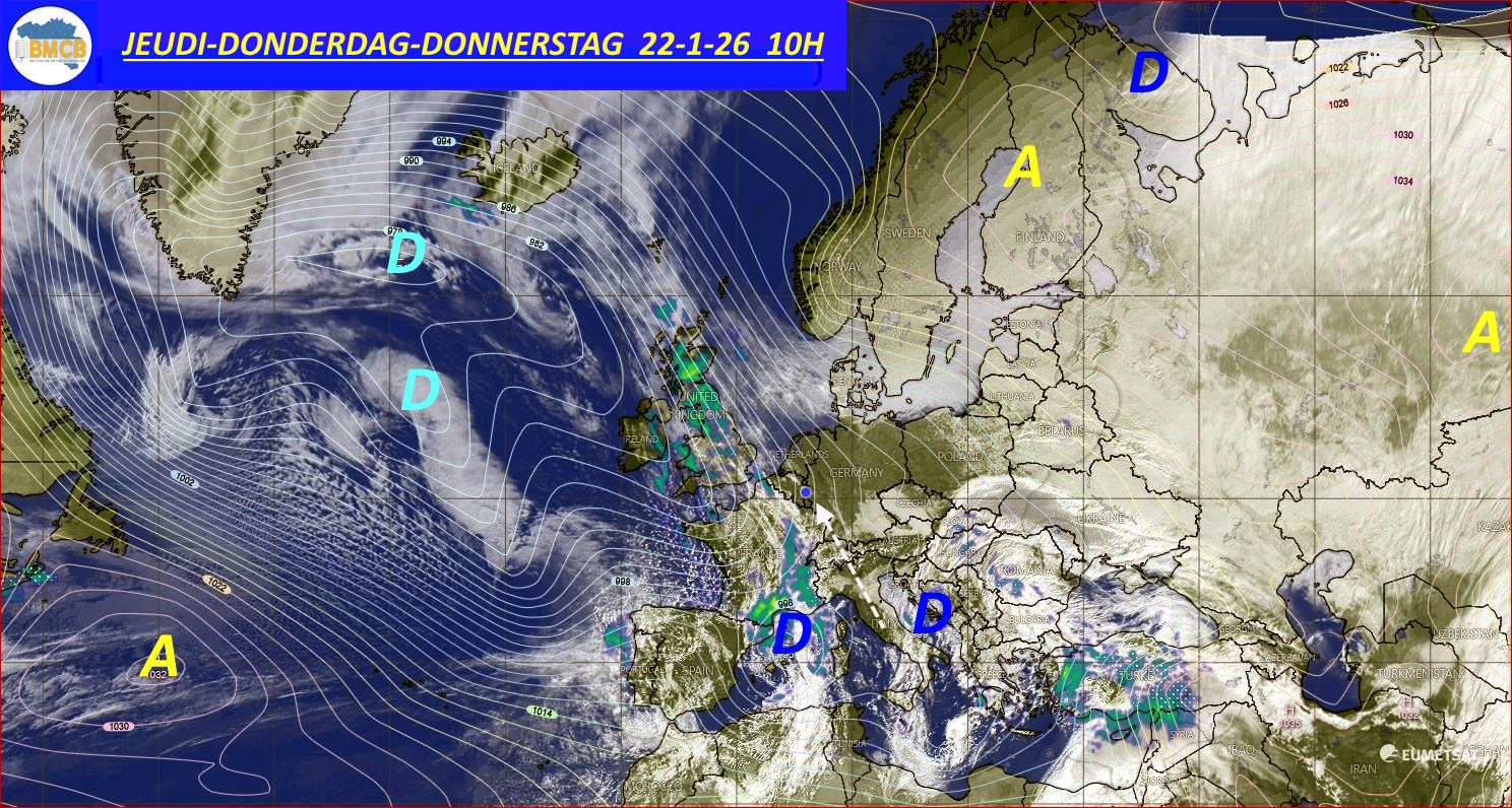 Photo satellite de ce jour (11h) - Sateliet foto van de dag (11u)