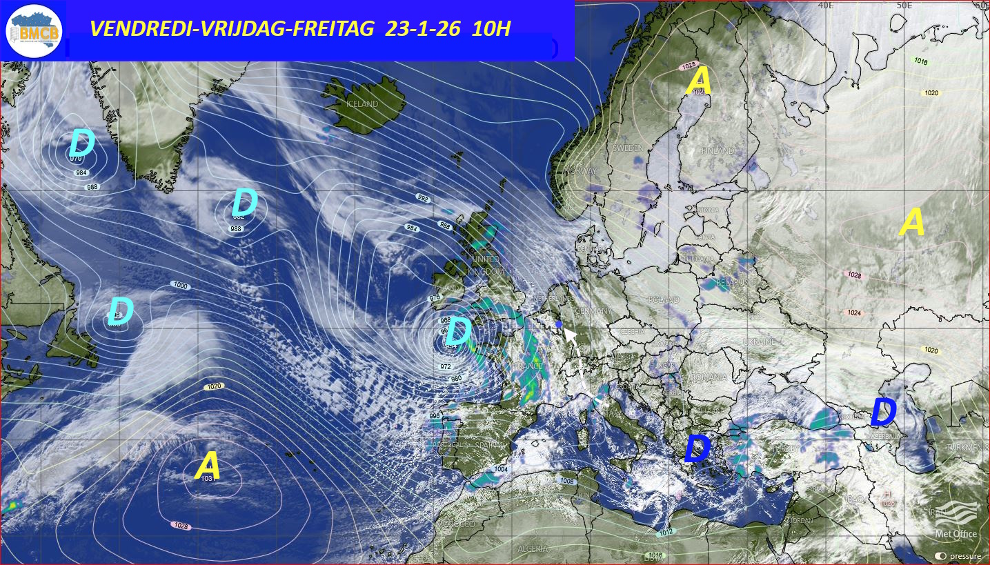 Photo satellite de ce jour (11h) - Sateliet foto van de dag (11u)