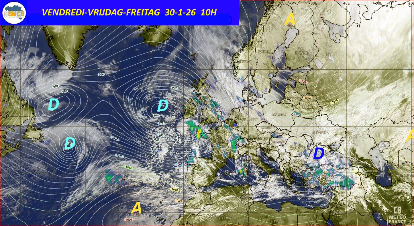 Photo satellite de ce jour (11h) - Sateliet foto van de dag (11u)