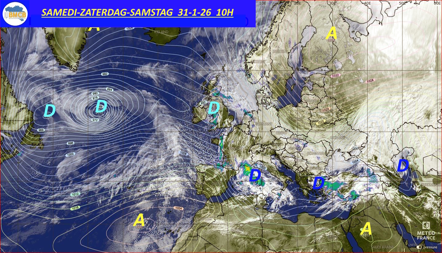 Photo satellite de ce jour (11h) - Sateliet foto van de dag (11u)