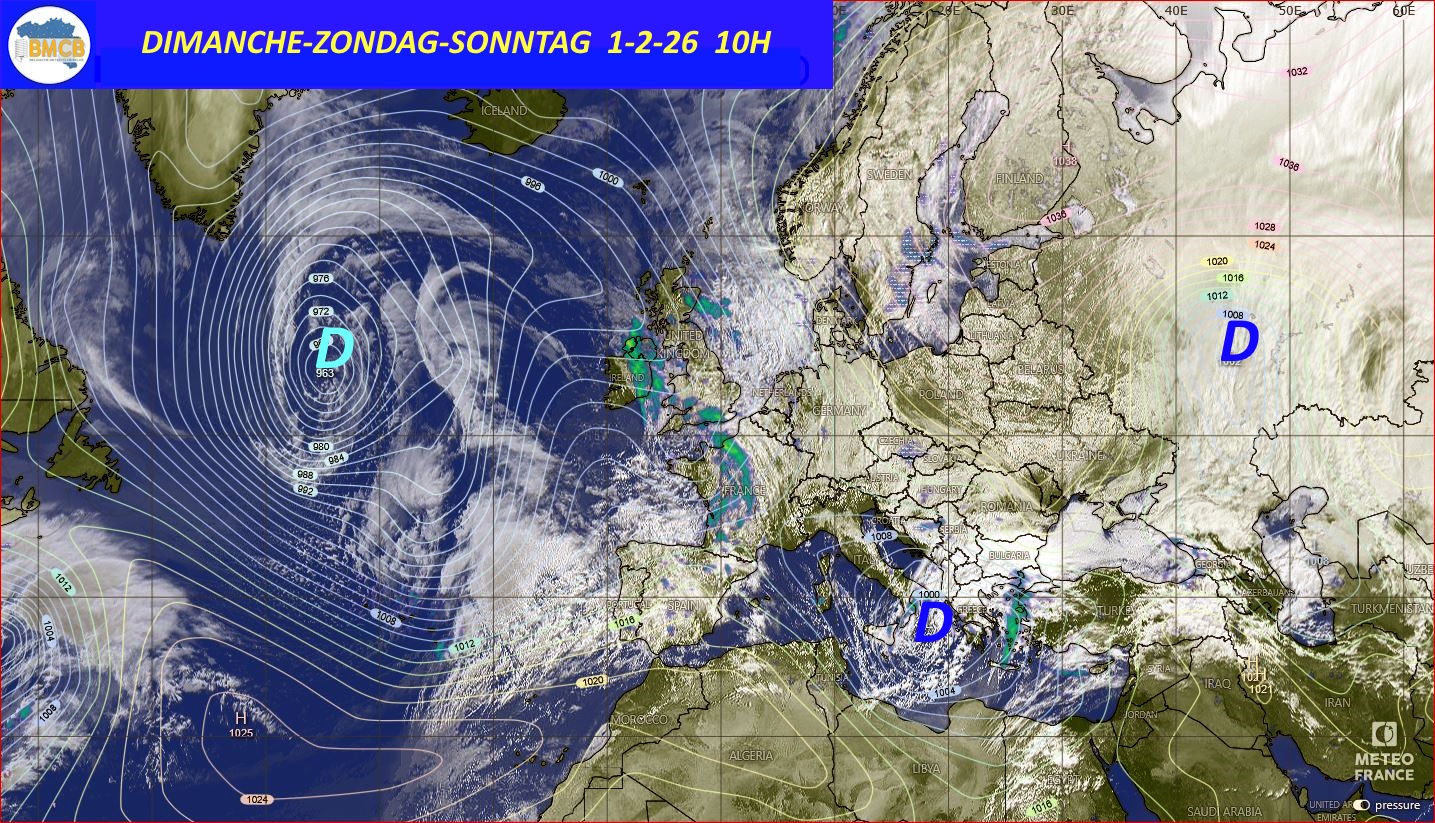Photo satellite de ce jour (11h) - Sateliet foto van de dag (11u)
