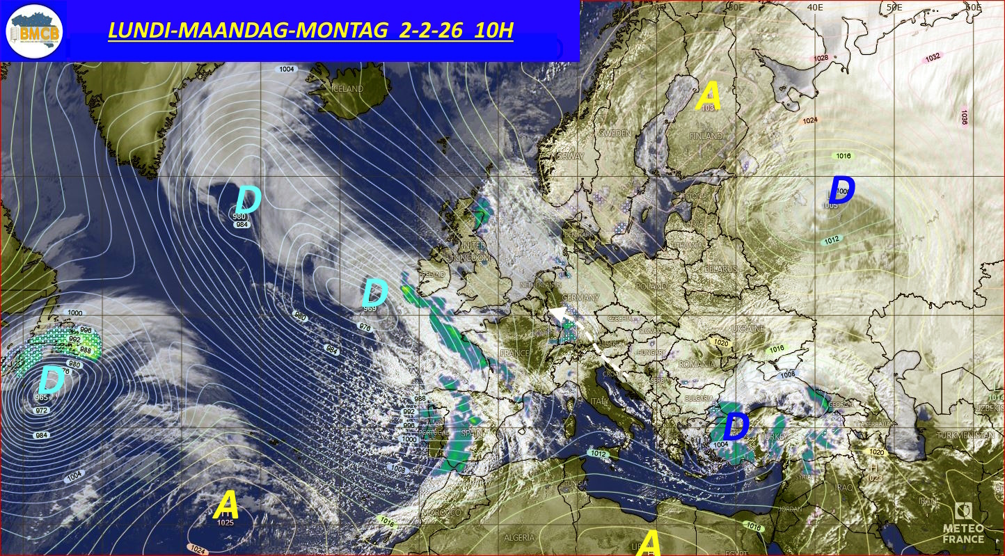Photo satellite de ce jour (11h) - Sateliet foto van de dag (11u)