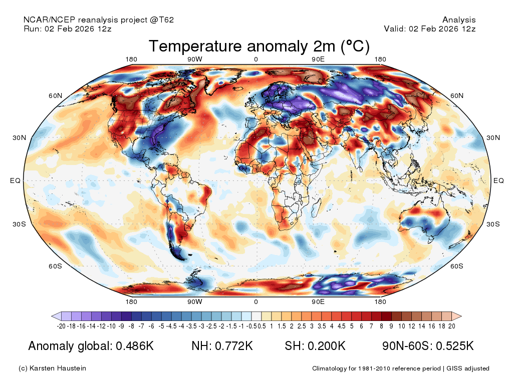 Mean Global Anomaly: +0.49°C