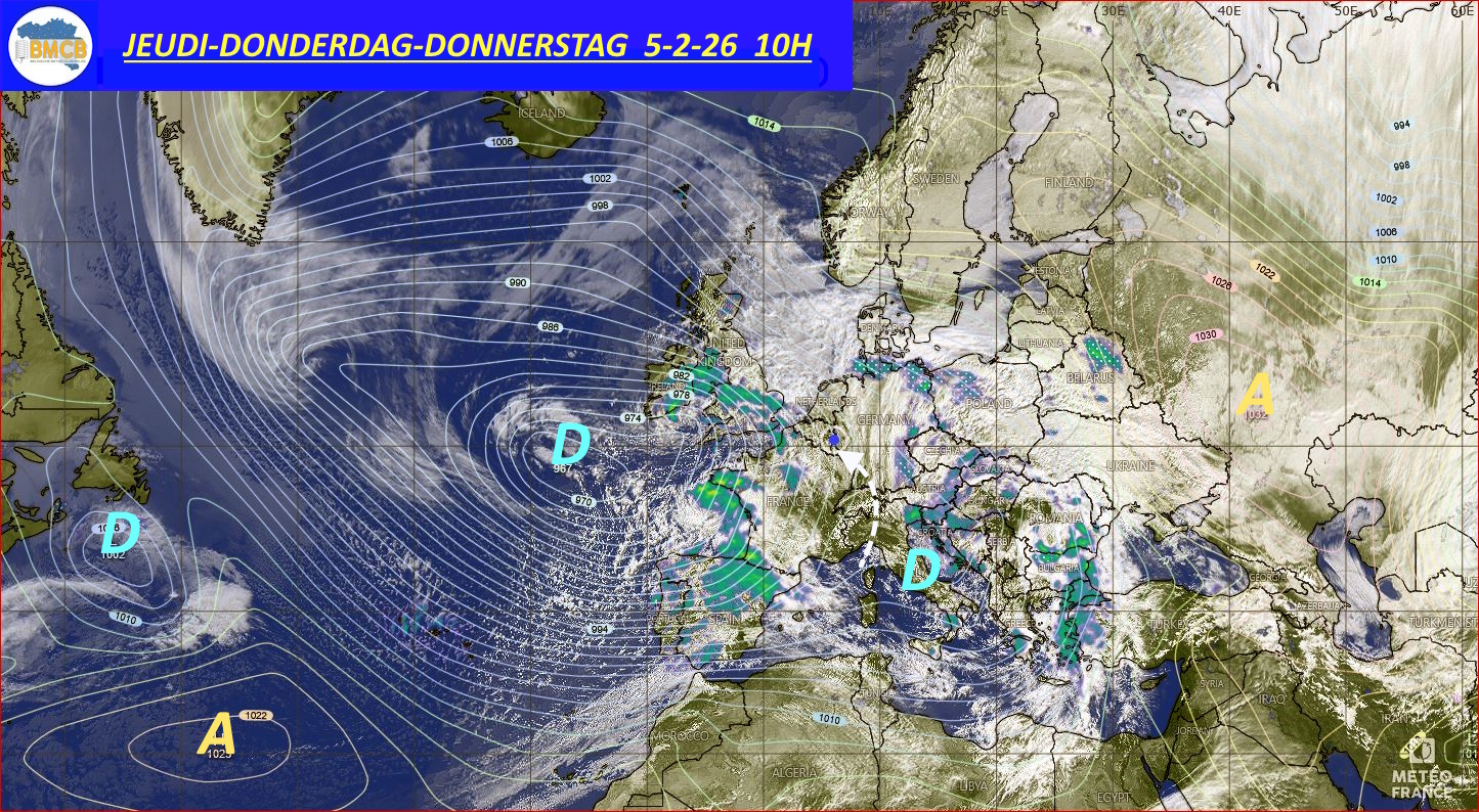 Photo satellite de ce jour (11h) - Sateliet foto van de dag (11u)
