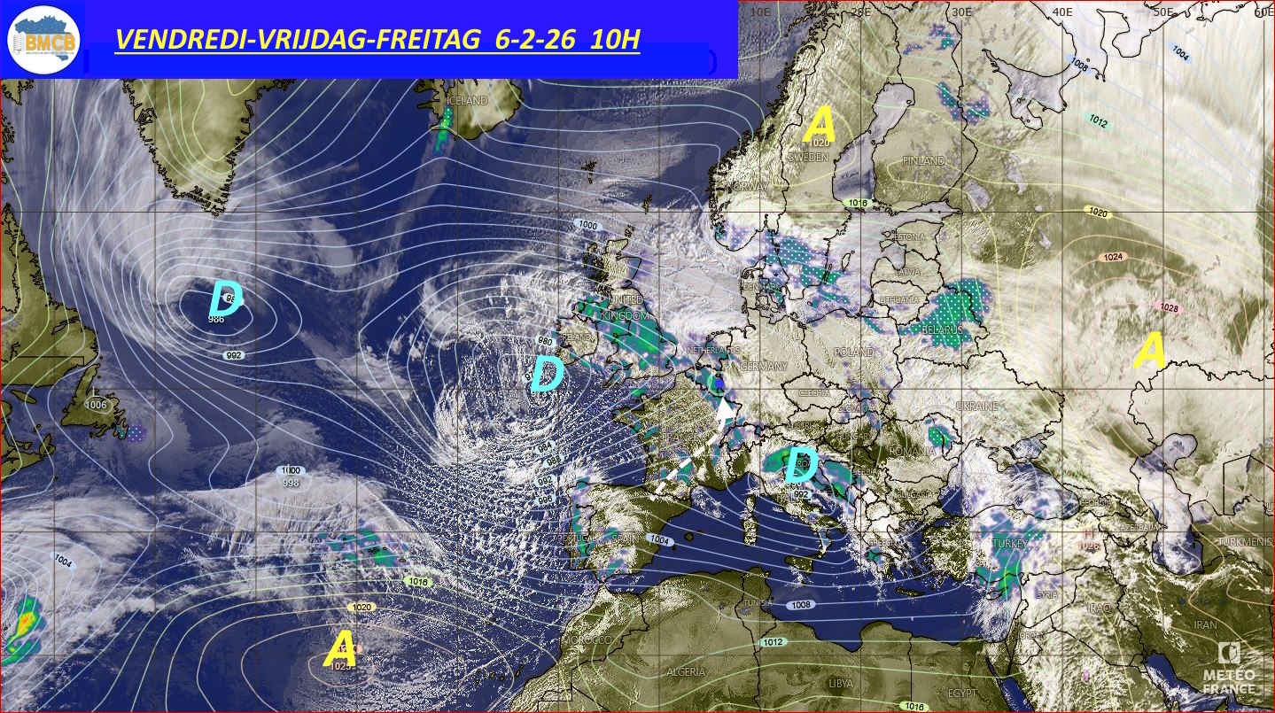 Photo satellite de ce jour (11h) - Sateliet foto van de dag (11u)