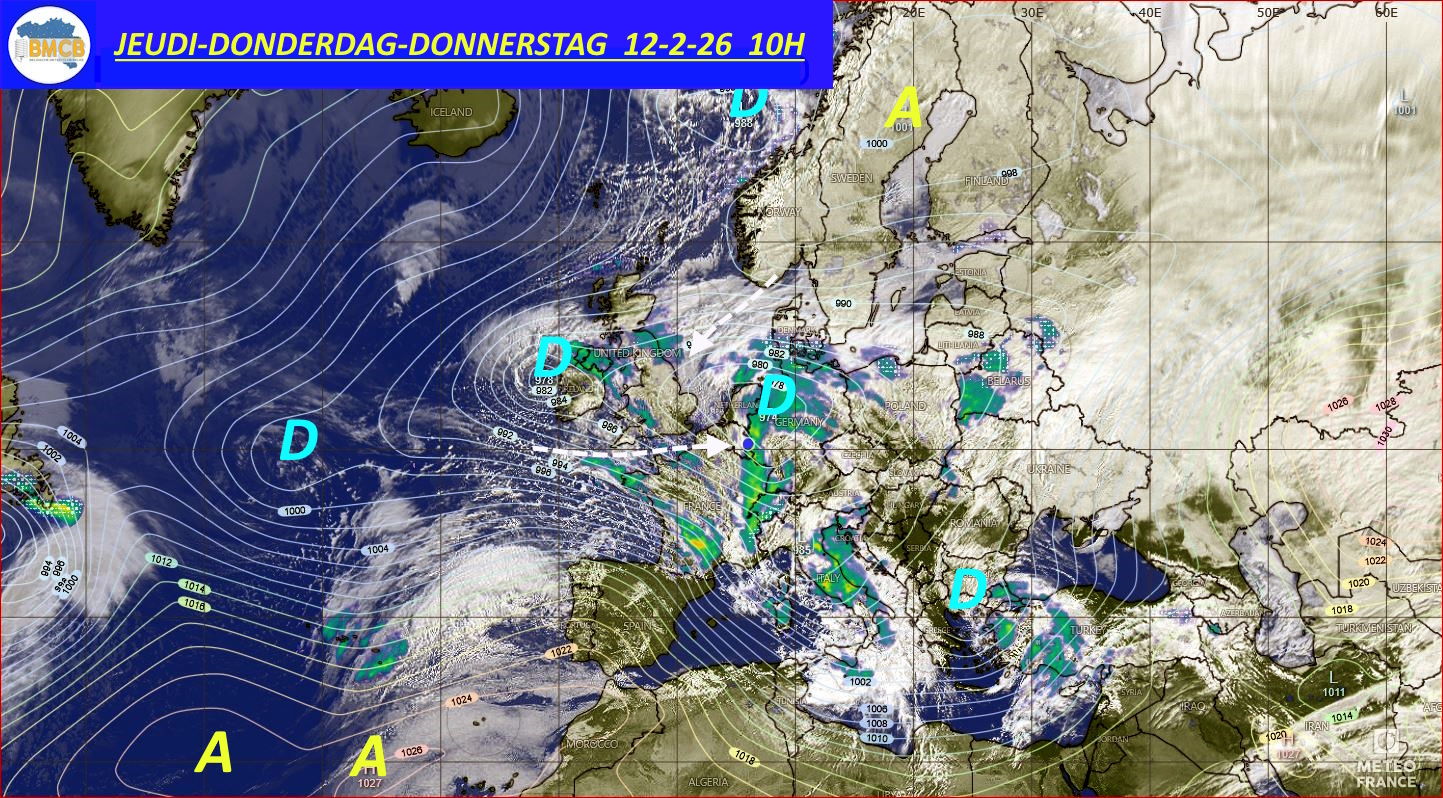Photo satellite de ce jour (11h) - Sateliet foto van de dag (11u)
