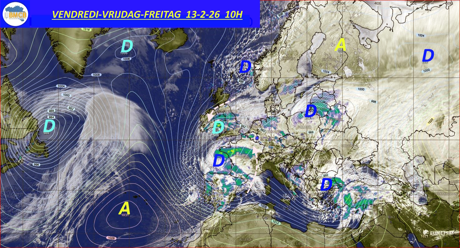 Photo satellite de ce jour (11h) - Sateliet foto van de dag (11u)