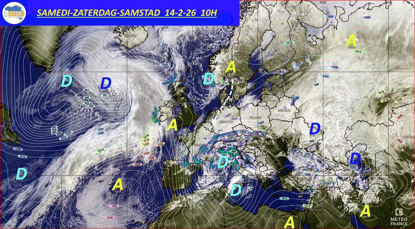Photo satellite de ce jour (11h) - Sateliet foto van de dag (11u)
