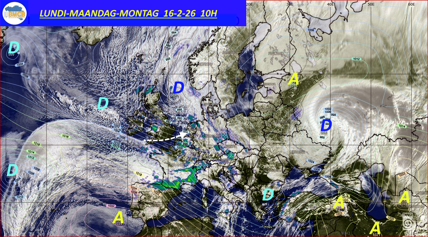 Photo satellite de ce jour (11h) - Sateliet foto van de dag (11u)
