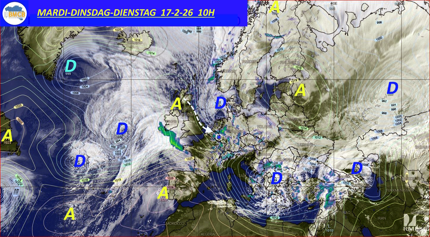 Photo satellite de ce jour (11h) - Sateliet foto van de dag (11u)