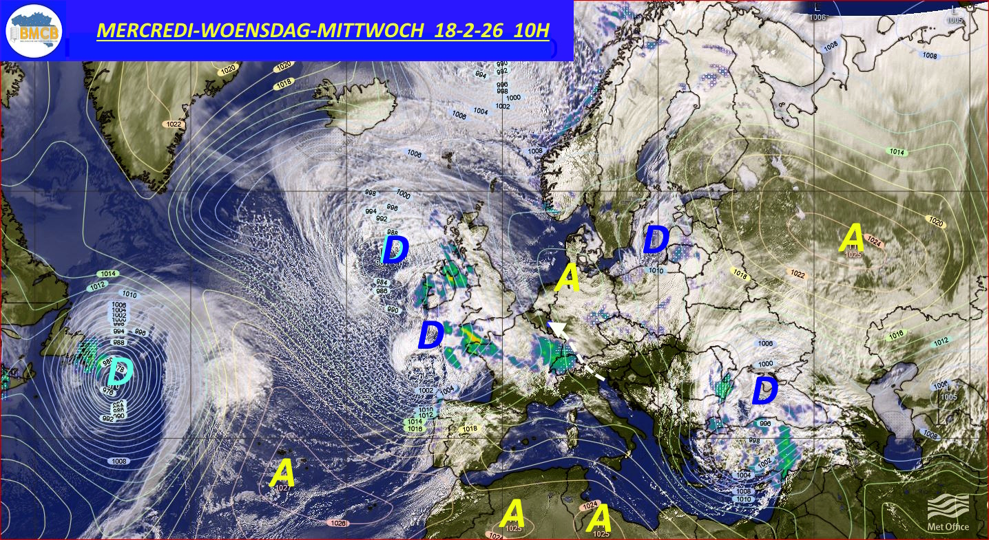 Photo satellite de ce jour (11h) - Sateliet foto van de dag (11u)