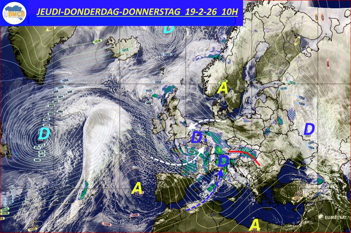 Photo satellite de ce jour (11h) - Sateliet foto van de dag (11u)
