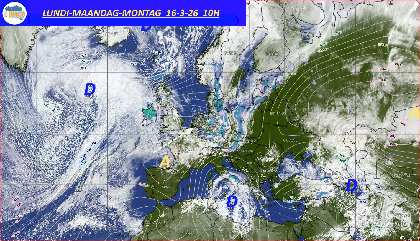 Photo satellite de ce jour (11h) - Sateliet foto van de dag (11u)