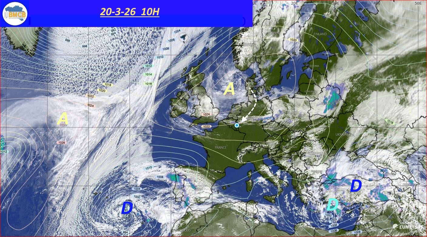Photo satellite de ce jour (11h) - Sateliet foto van de dag (11u)