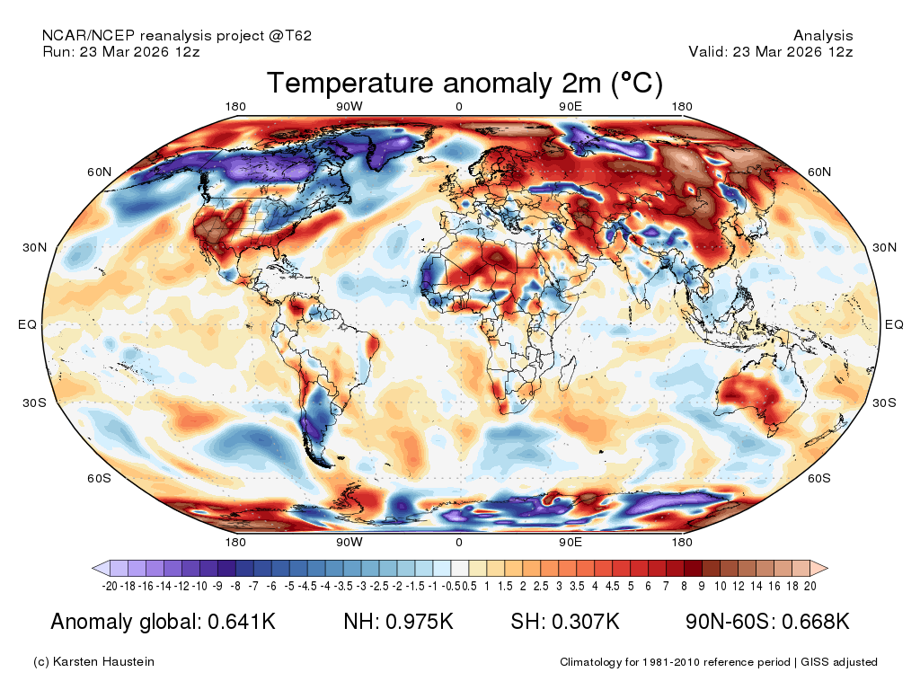 Mean Global Anomaly: +0.64°C