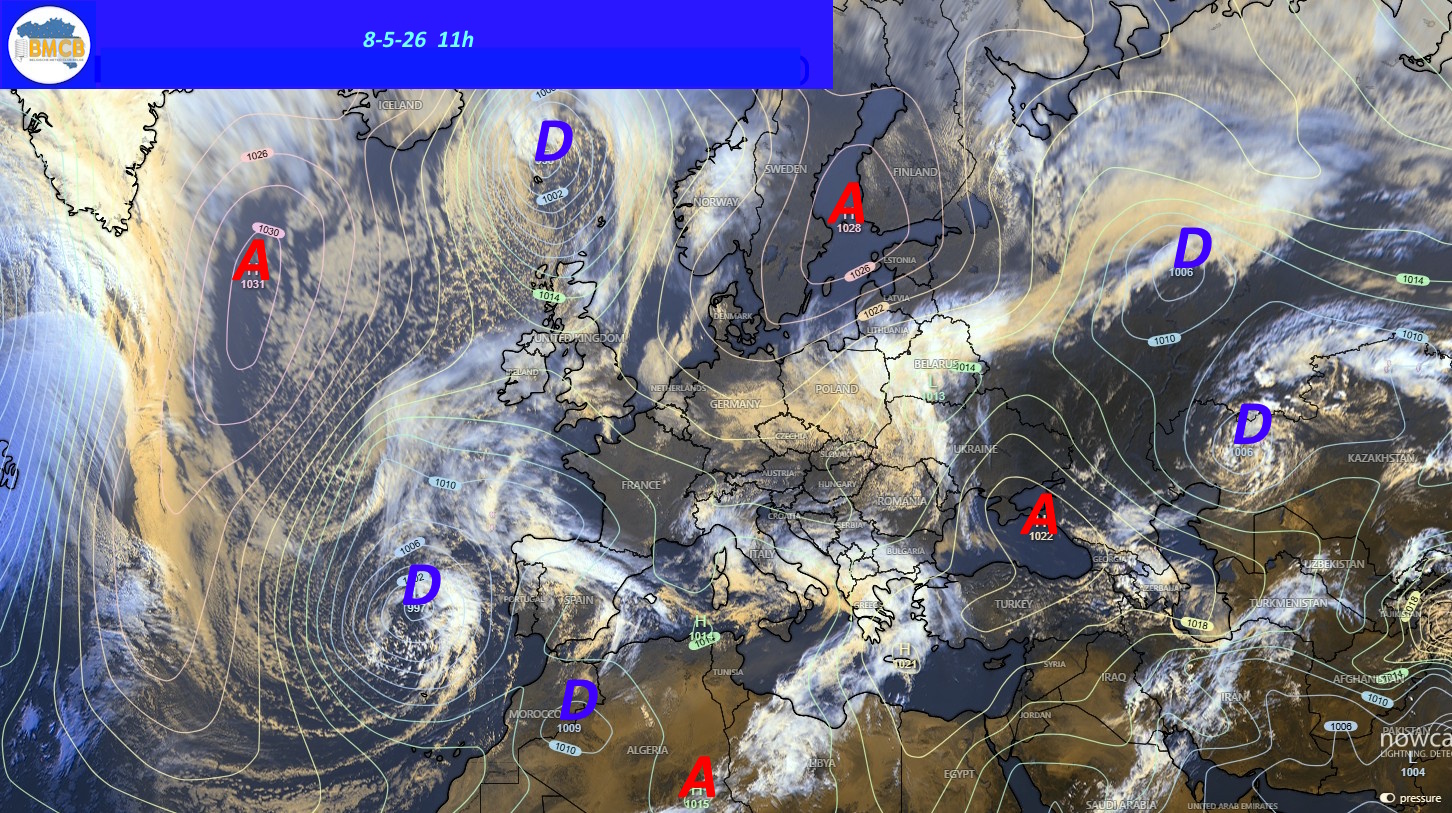 Photo satellite de ce jour (11h) - Sateliet foto van de dag (11u)