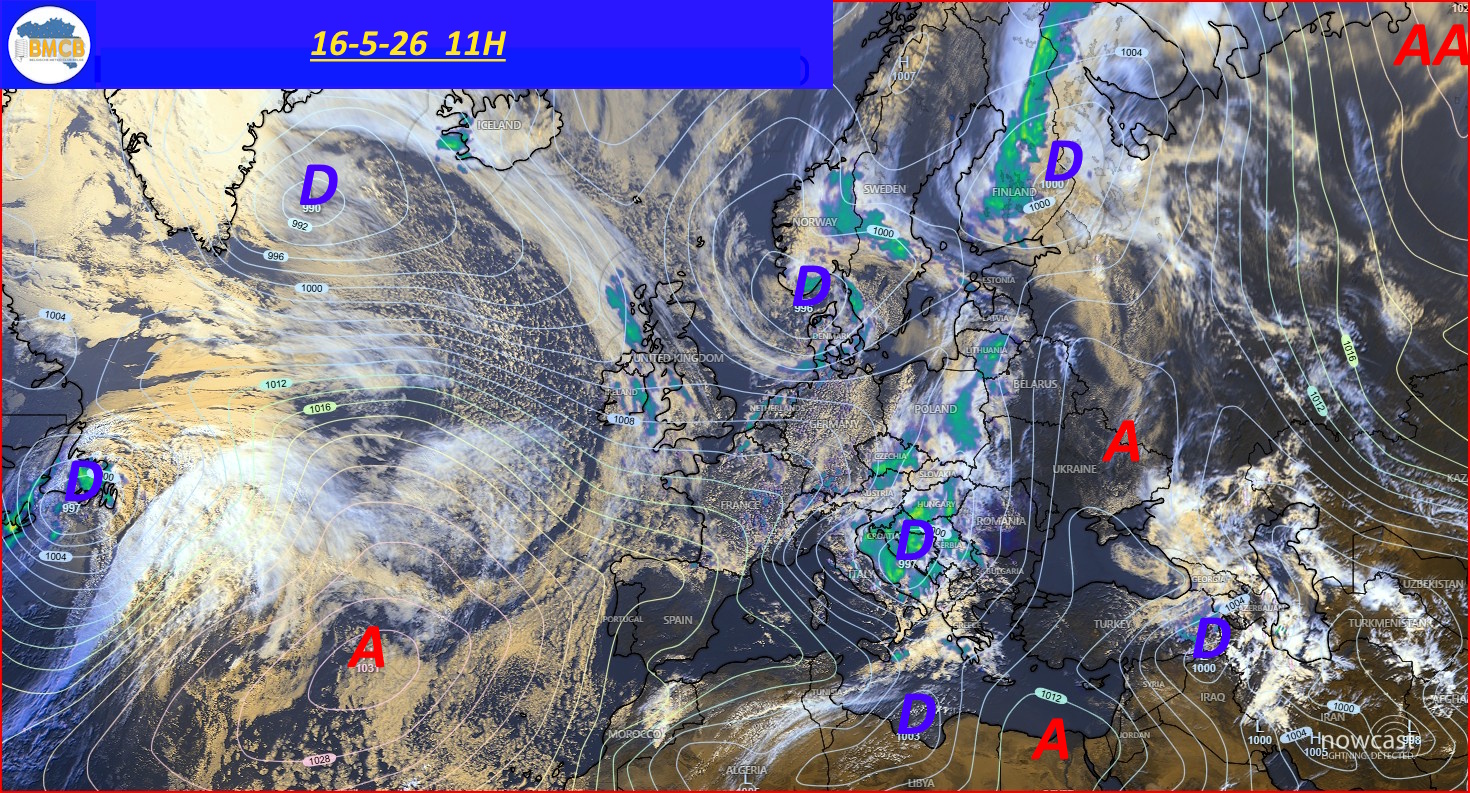 Photo satellite de ce jour (11h) - Sateliet foto van de dag (11u)