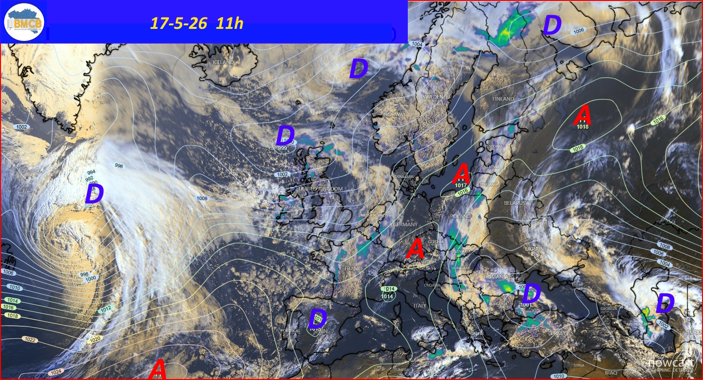 Photo satellite de ce jour (11h) - Sateliet foto van de dag (11u)