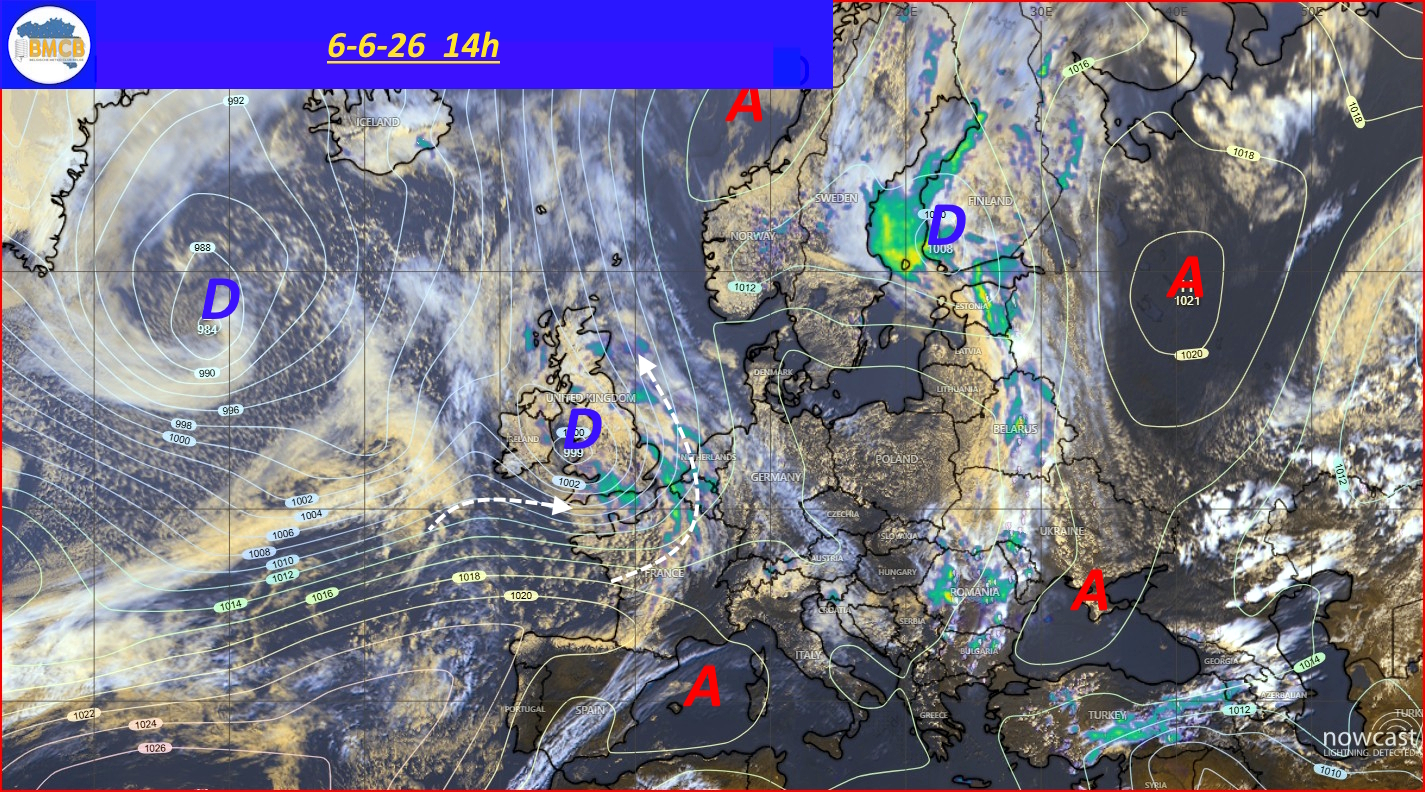 Photo satellite de ce jour (11h) - Sateliet foto van de dag (11u)
