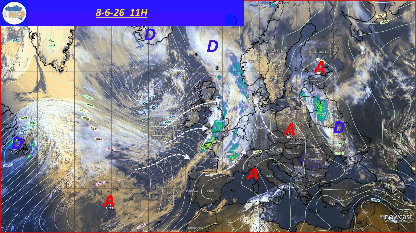 Photo satellite de ce jour (11h) - Sateliet foto van de dag (11u)