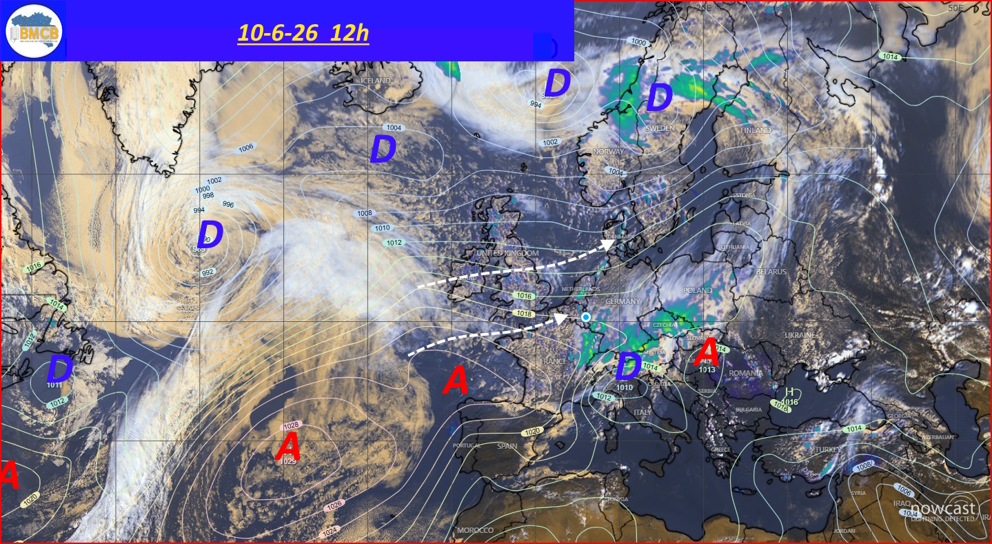 Photo satellite de ce jour (11h) - Sateliet foto van de dag (11u)