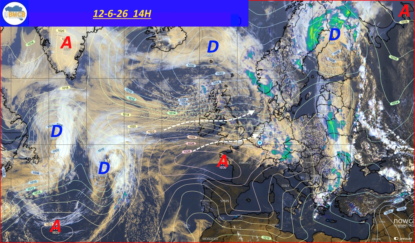 Photo satellite de ce jour (11h) - Sateliet foto van de dag (11u)