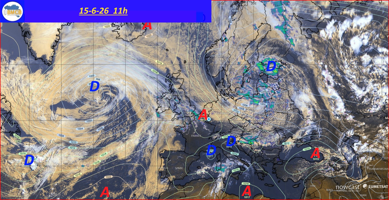 Photo satellite de ce jour (11h) - Sateliet foto van de dag (11u)